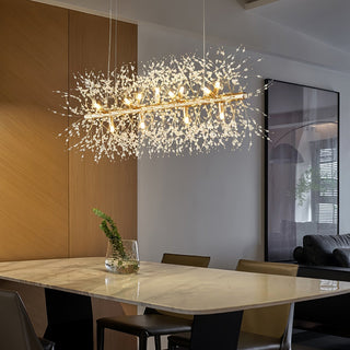 Lustra Lustre Laiton Linéaire Cristal Branche