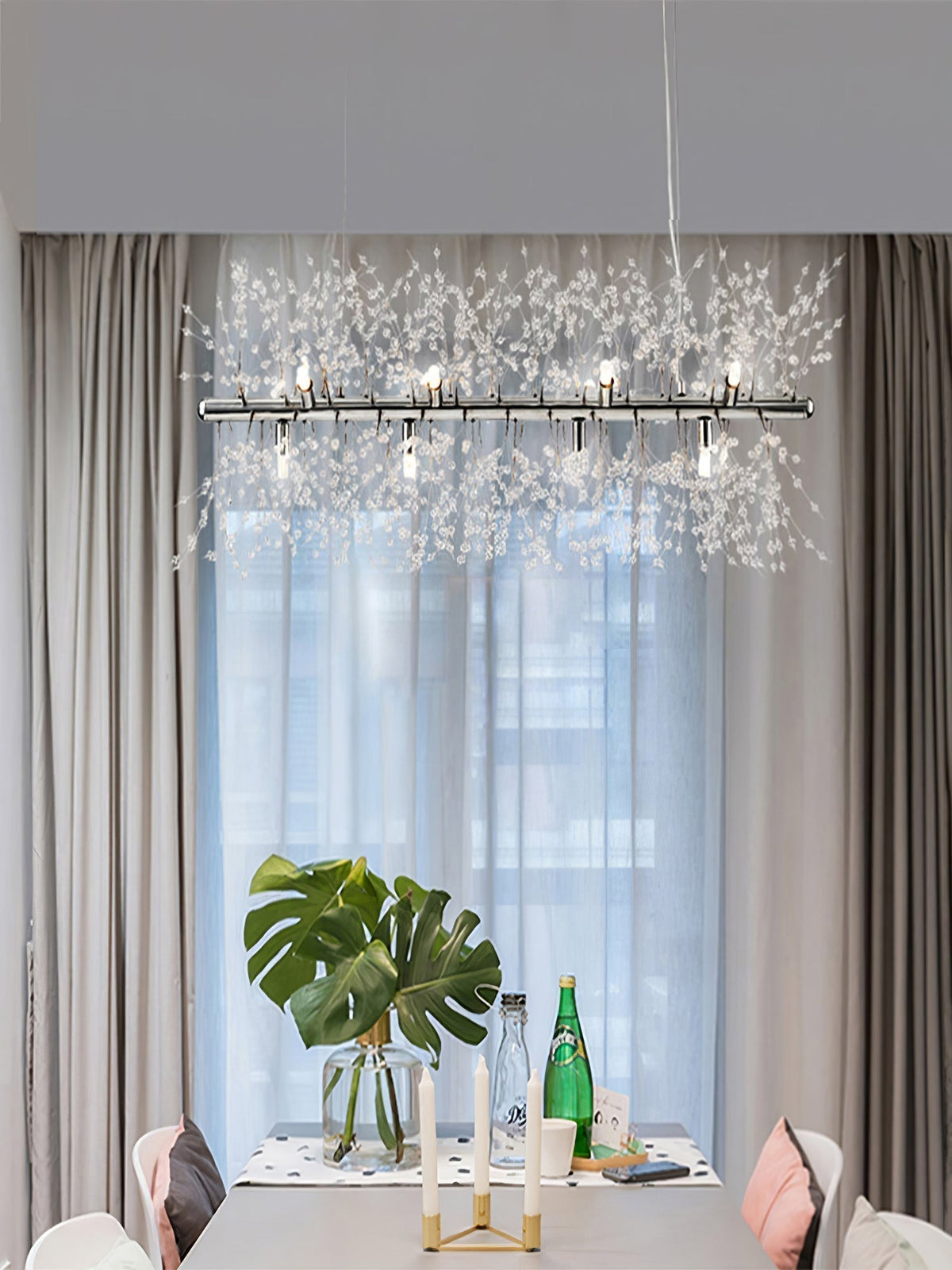 Bastiana Lustre Laiton Linéaire Cristal Branche