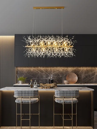 Lustra Lustre Laiton Linéaire Cristal Branche