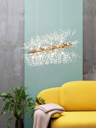 Lustra Lustre Laiton Linéaire Cristal Branche