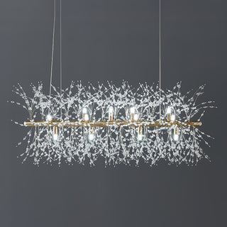 Lustra Lustre Laiton Linéaire Cristal Branche