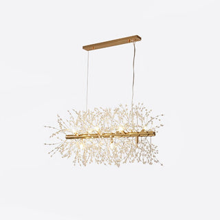 Lustra Lustre Laiton Linéaire Cristal Branche