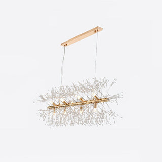 Lustra Lustre Laiton Linéaire Cristal Branche