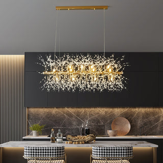 Lustra Lustre Laiton Linéaire Cristal Branche