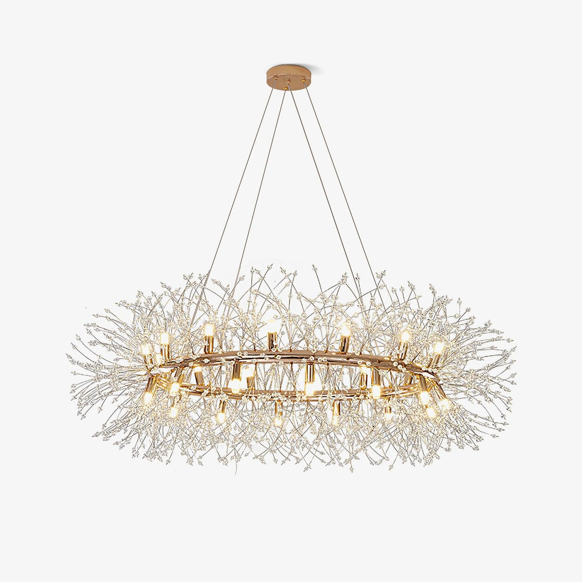 Kirelia Lustre Pissenlit Rond en Acier Inoxydable