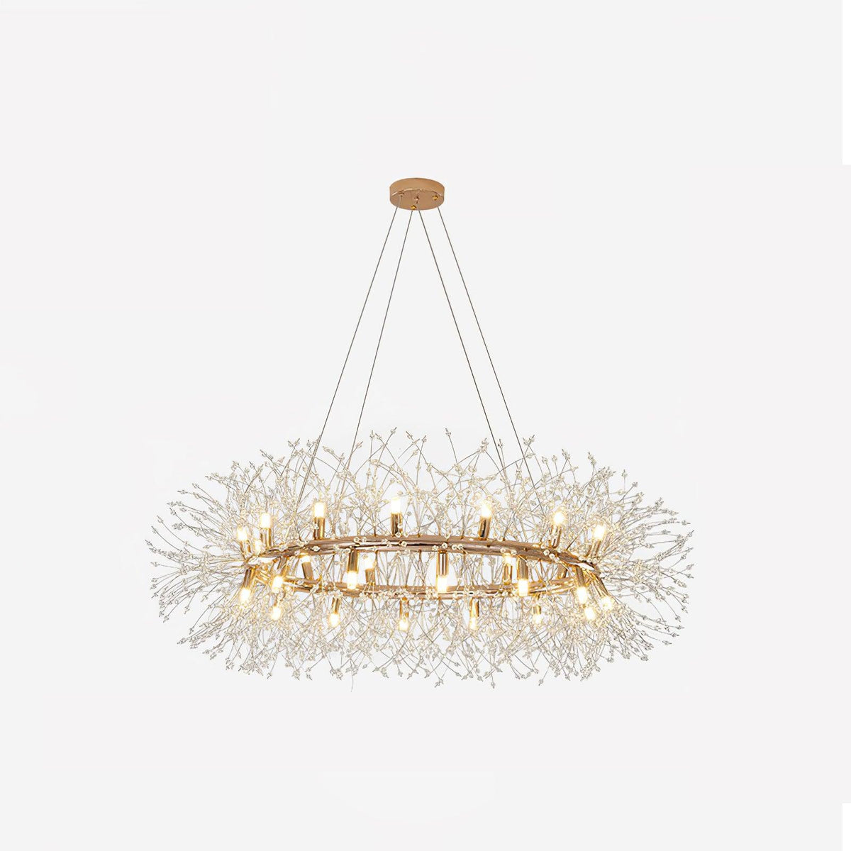 Kirelia Lustre Pissenlit Rond en Acier Inoxydable