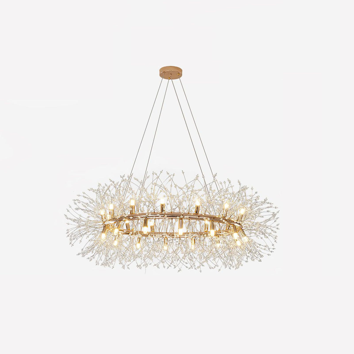 Kirelia Lustre Pissenlit Rond en Acier Inoxydable
