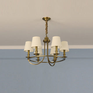 Plume Lustre En Tissu Et Laiton De Style Vintage élégant