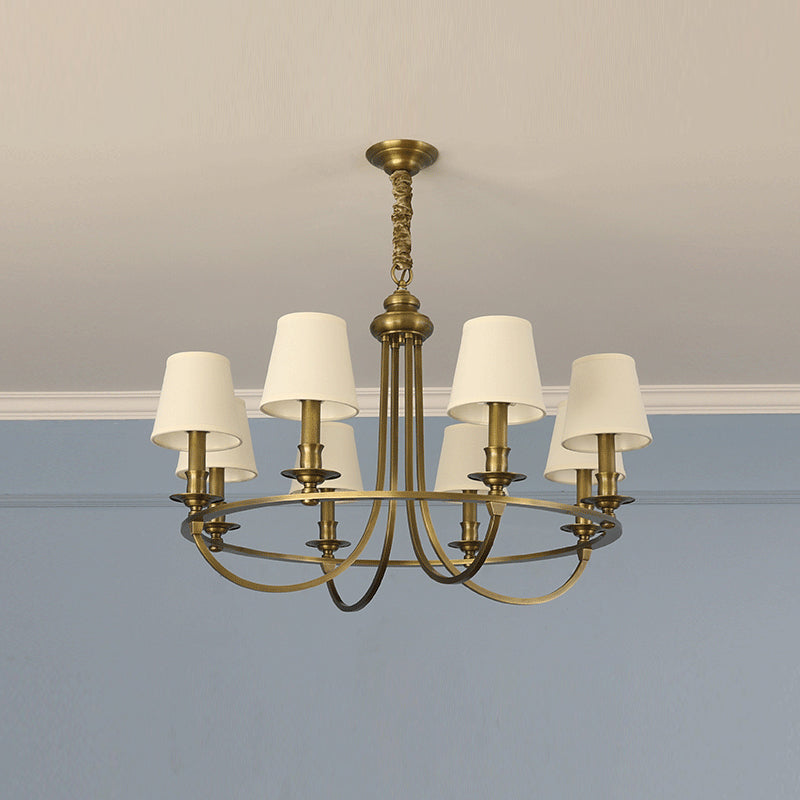 Plume Lustre En Tissu Et Laiton De Style Vintage élégant