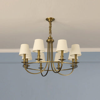 Plume Lustre En Tissu Et Laiton De Style Vintage élégant