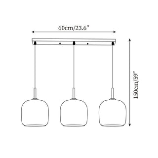 June Suspension Luminaire Design Verre Gris Fumé