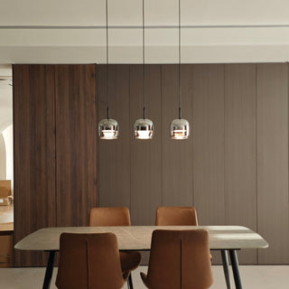 June Suspension Luminaire Design Verre Gris Fumé