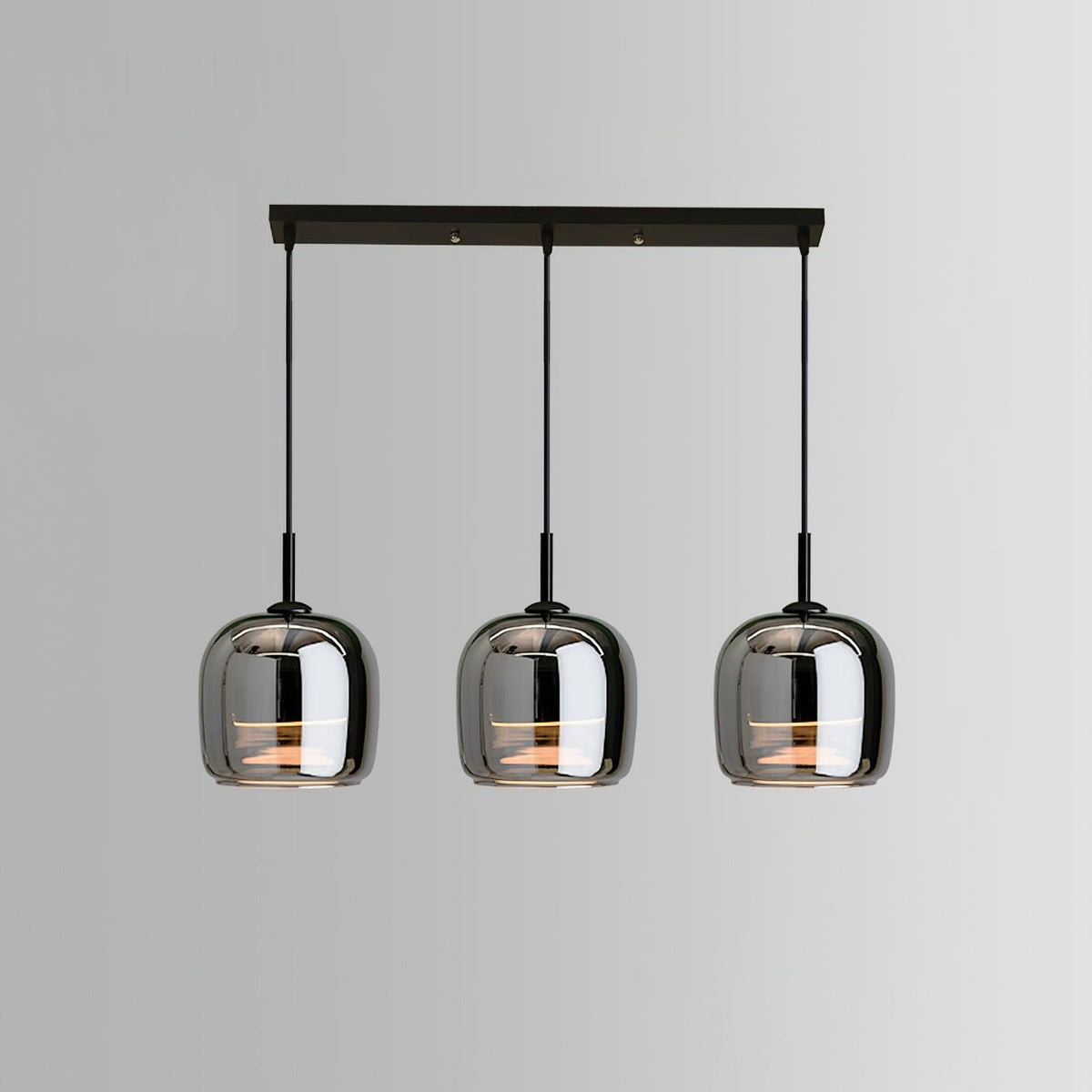 June Suspension Luminaire Design Verre Gris Fumé