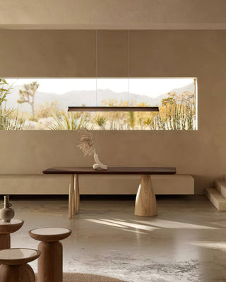 Lustra Suspension Lampe Poutre en Bois Minimaliste