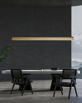 Lustra Suspension Lampe Poutre en Bois Minimaliste