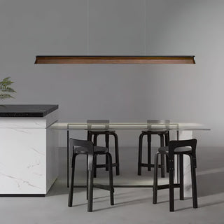 Lustra Suspension Lampe Poutre en Bois Minimaliste