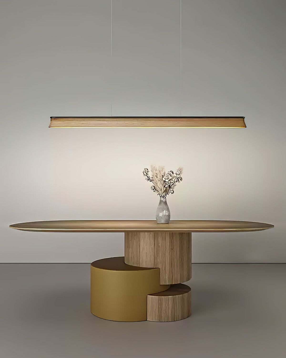 Soleris Suspension Lampe Poutre en Bois Minimaliste