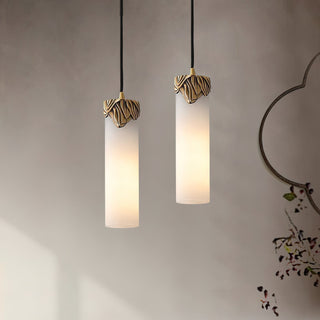 Quiver Suspension Moderne Minimaliste En Laiton Et Albâtre