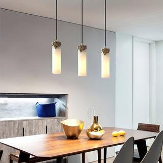 Quiver Suspension Moderne Minimaliste En Laiton Et Albâtre