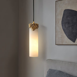 Quiver Suspension Moderne Minimaliste En Laiton Et Albâtre