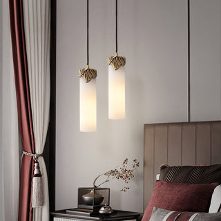 Quiver Suspension Moderne Minimaliste En Laiton Et Albâtre
