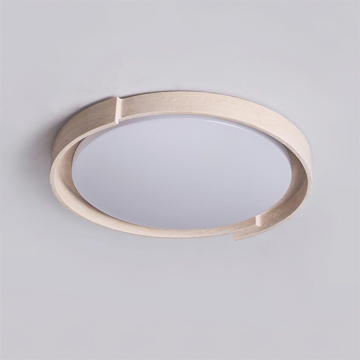 Solen Ceiling Light Minimalist Round Travertine-Neutral Decor