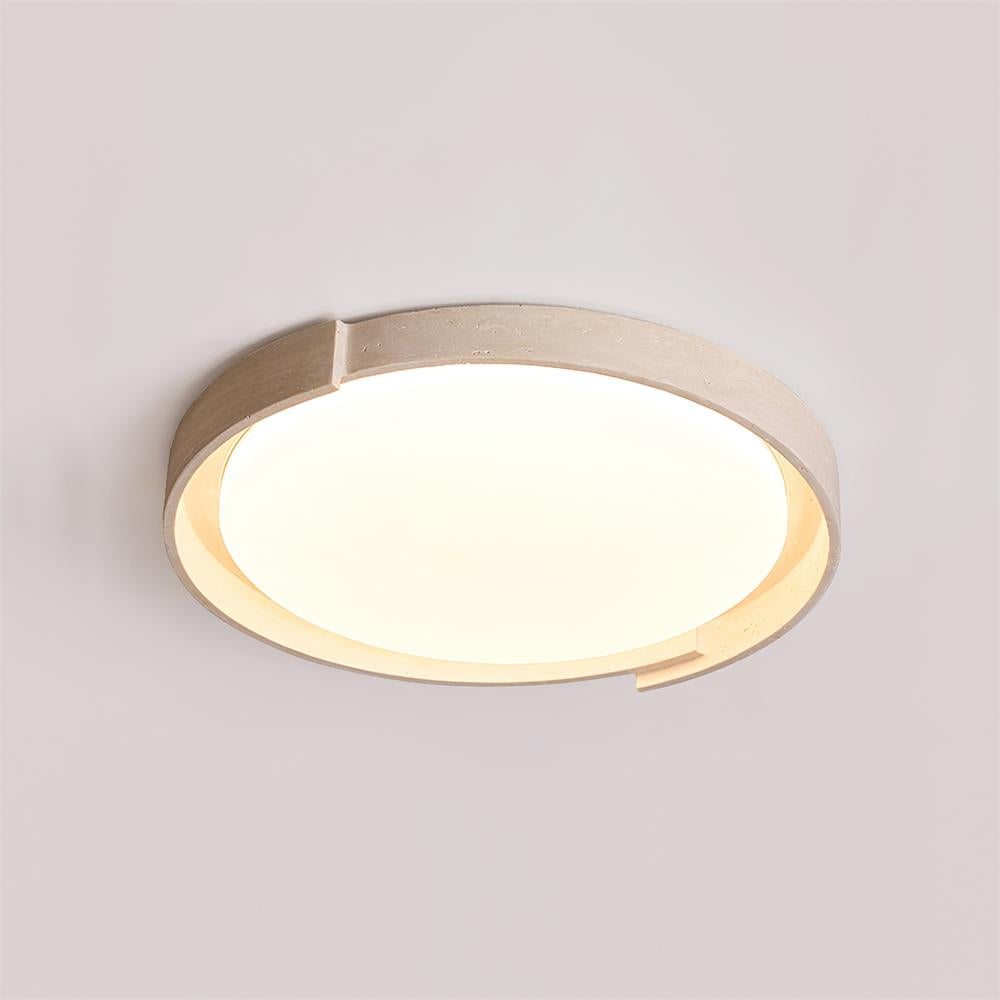 Solen Ceiling Light Minimalist Round Travertine-Neutral Decor