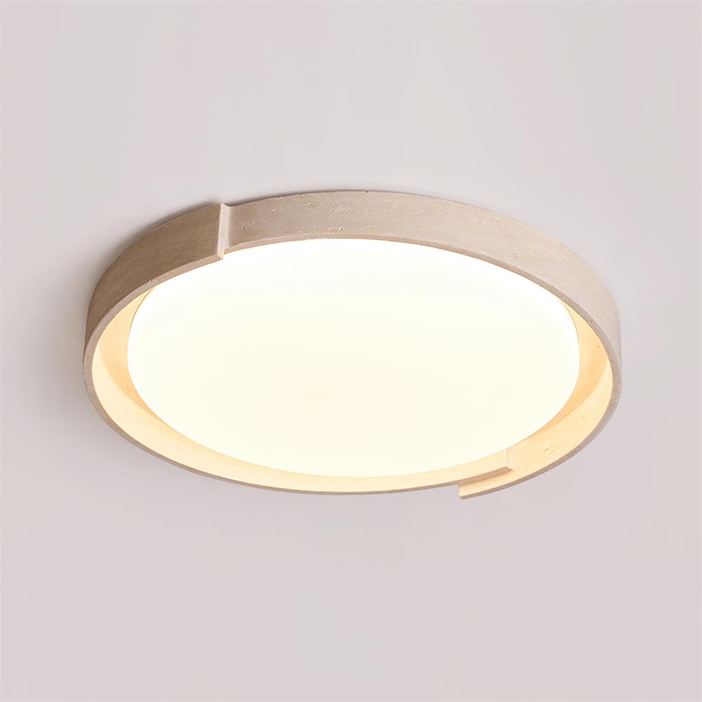 Solen Ceiling Light Minimalist Round Travertine-Neutral Decor