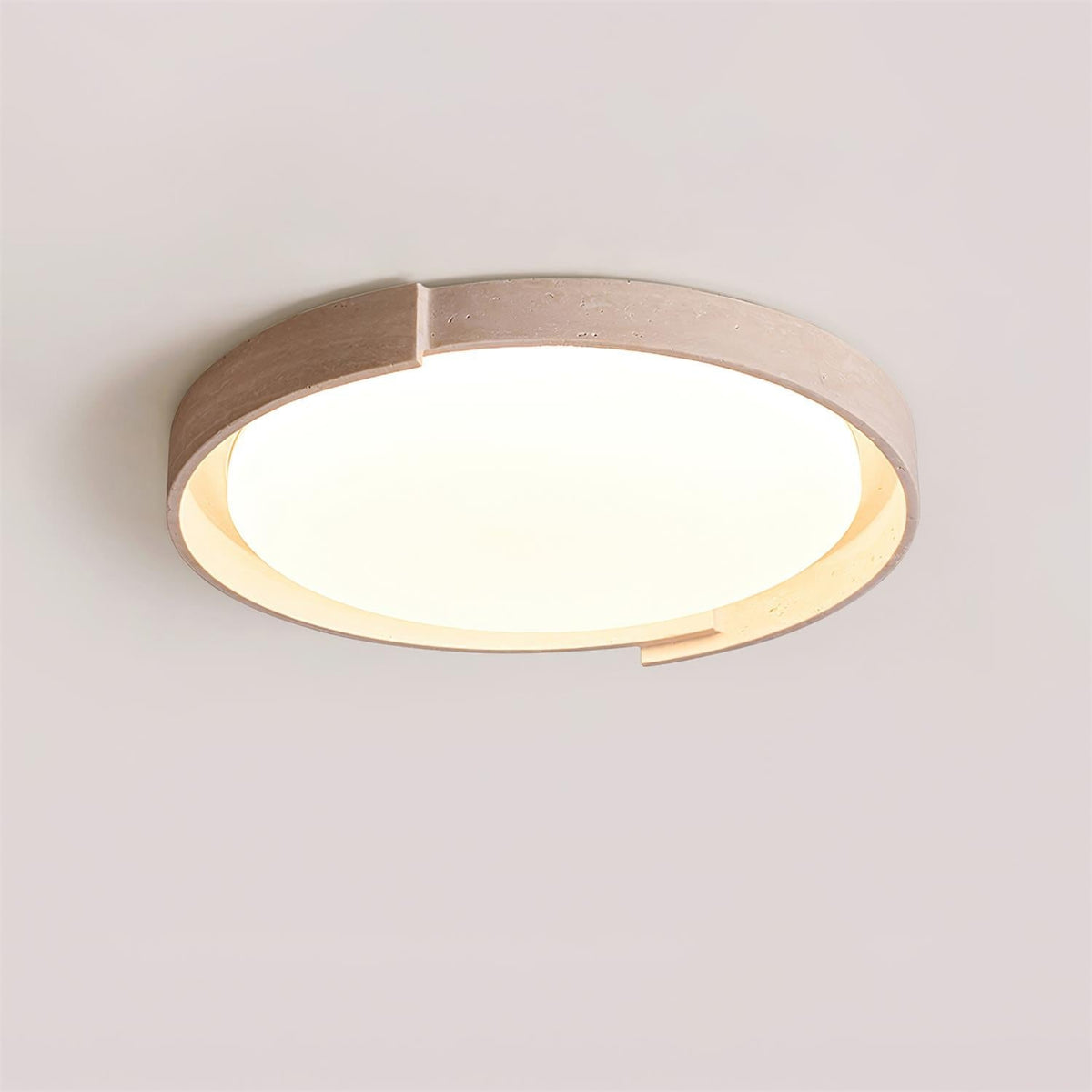 Solen Ceiling Light Minimalist Round Travertine-Neutral Decor