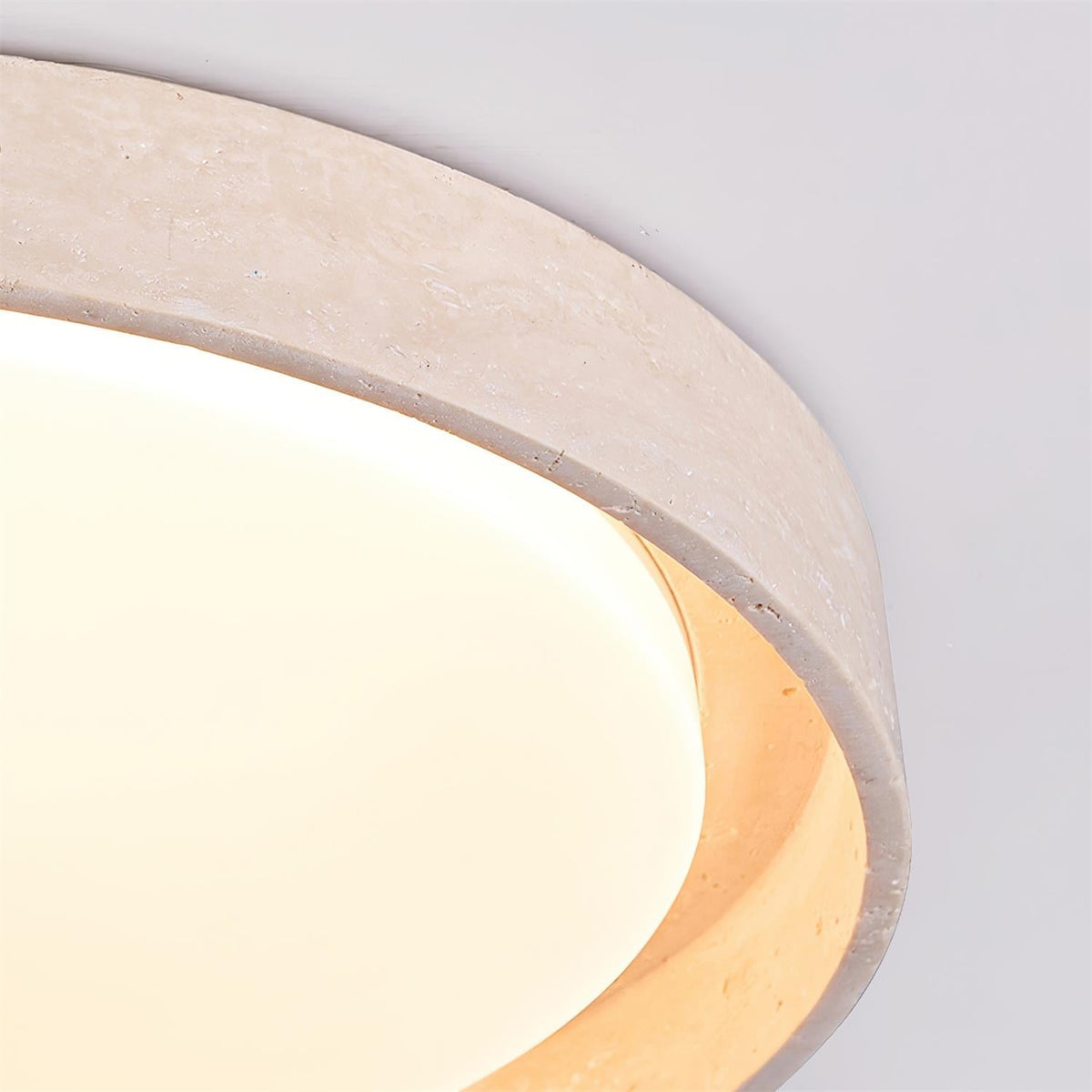 Solen Ceiling Light Minimalist Round Travertine-Neutral Decor