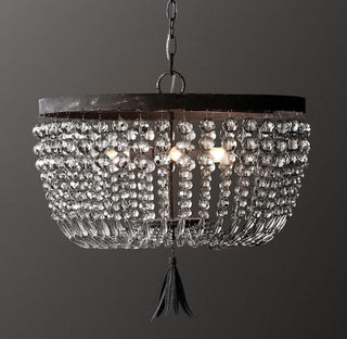 Solara Plafonnier avec brins de perles de cristal de luxe