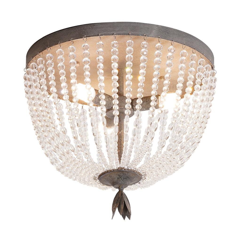 Galora Plafonnier avec brins de perles de cristal de luxe