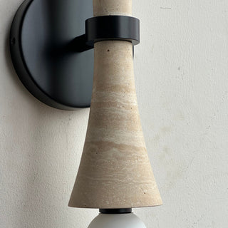 Aura Lampe Murale En Travertin Et Verre Minimaliste Moderne