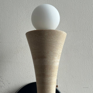 Aura Lampe Murale En Travertin Et Verre Minimaliste Moderne