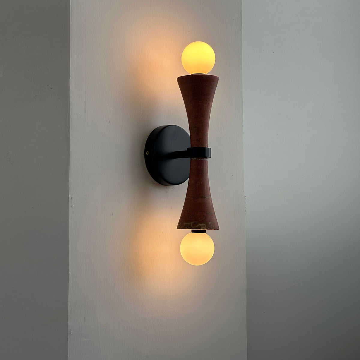 Aura Lampe Murale En Travertin Et Verre Minimaliste Moderne