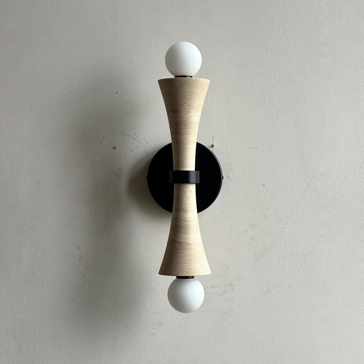 Aura Lampe Murale En Travertin Et Verre Minimaliste Moderne