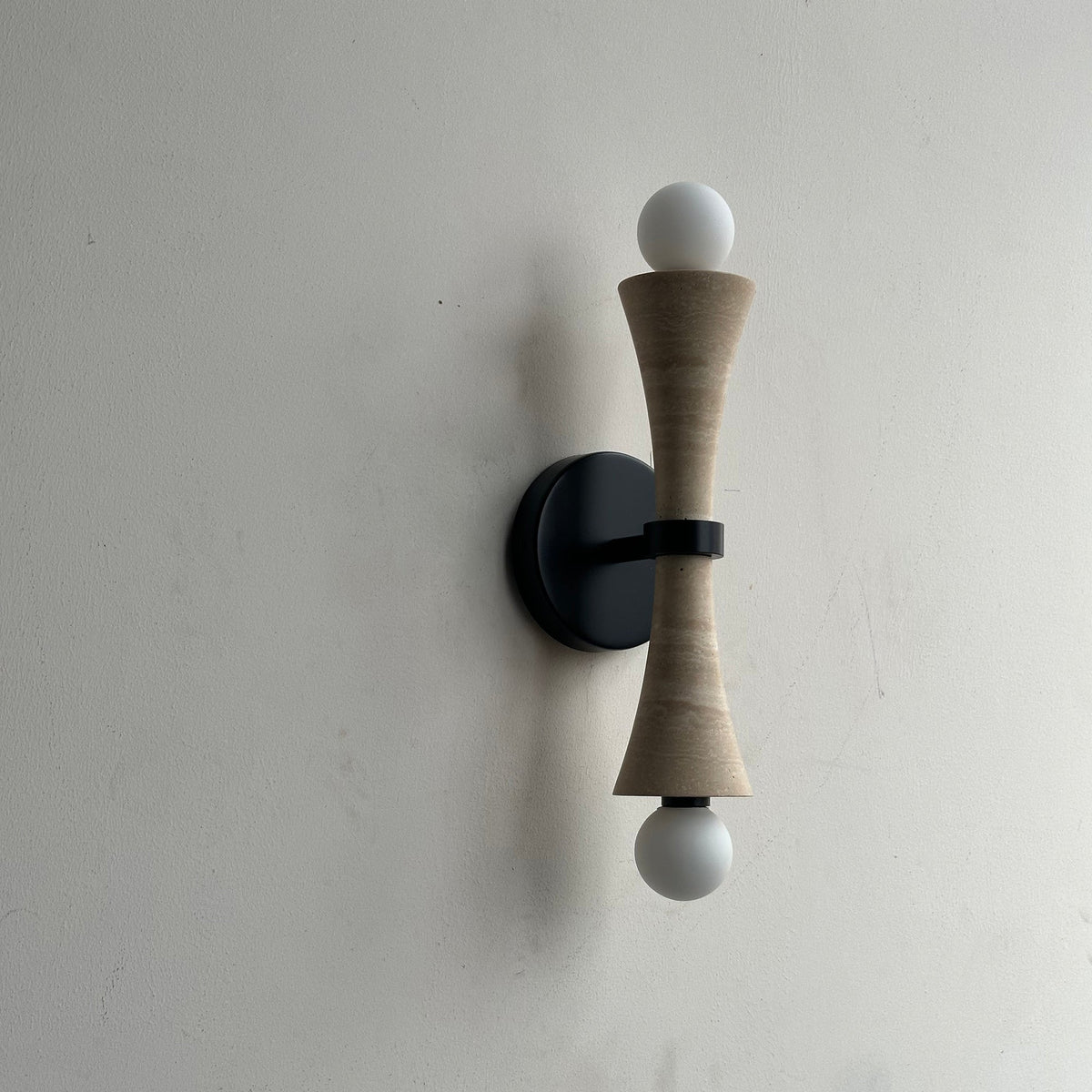 Aura Lampe Murale En Travertin Et Verre Minimaliste Moderne