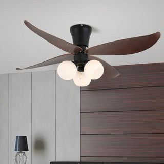Plafonnier Ventilateur Lunair Vintage en Bois et Verre