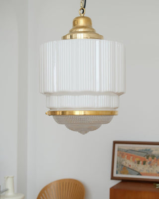 Lustra Suspension Laiton Verre Cannelé