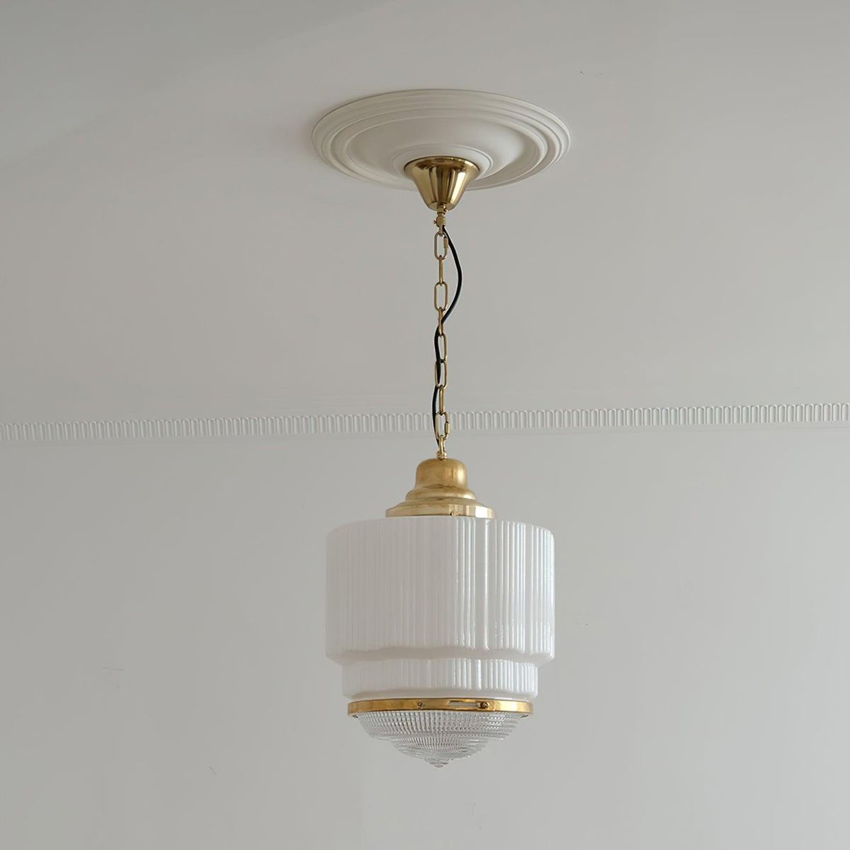 Levelise Suspension Laiton Verre Cannelé