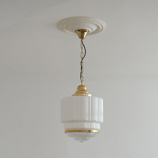 Lustra Suspension Laiton Verre Cannelé