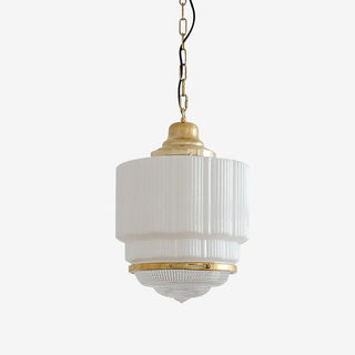 Lustra Suspension Laiton Verre Cannelé