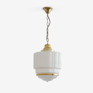 Lustra Suspension Laiton Verre Cannelé