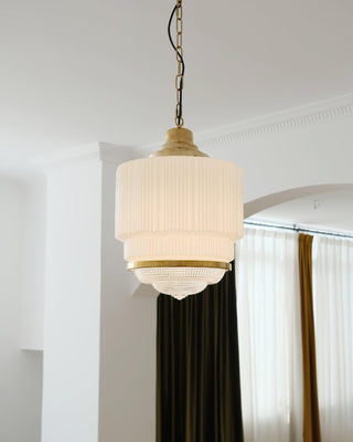 Lustra Suspension Laiton Verre Cannelé