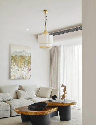 Lustra Suspension Laiton Verre Cannelé