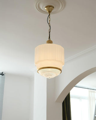 Lustra Suspension Laiton Verre Cannelé