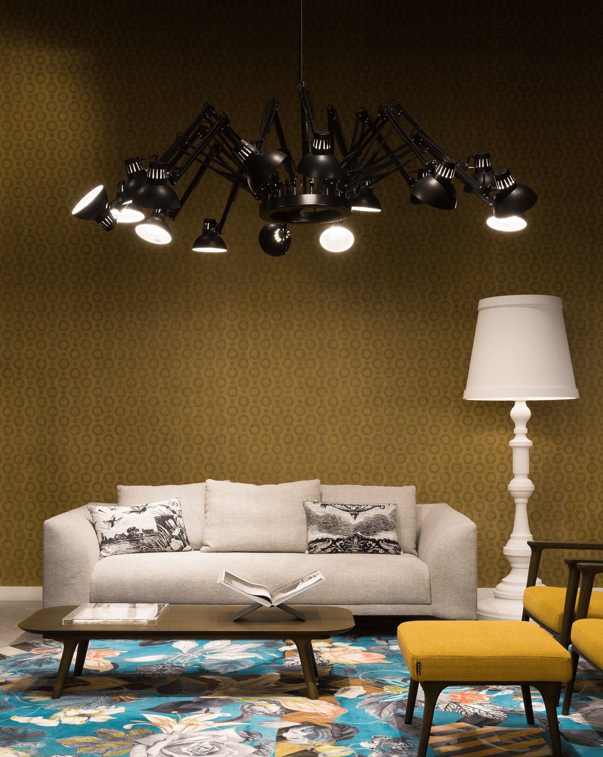 Taluna Lustre Noir à Bras Multiples Ajustables