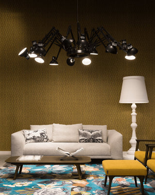 Lustra Lustre Noir à Bras Multiples Ajustables