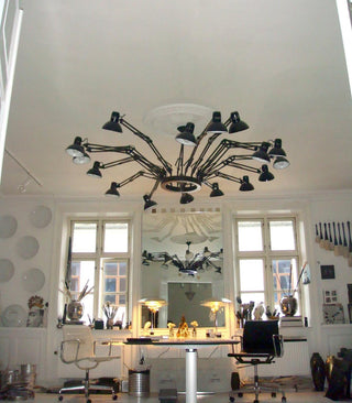 Lustra Lustre Noir à Bras Multiples Ajustables