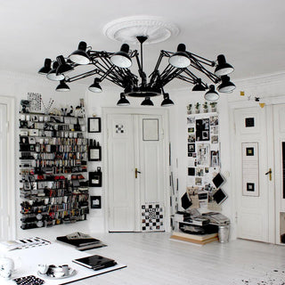 Lustra Lustre Noir à Bras Multiples Ajustables